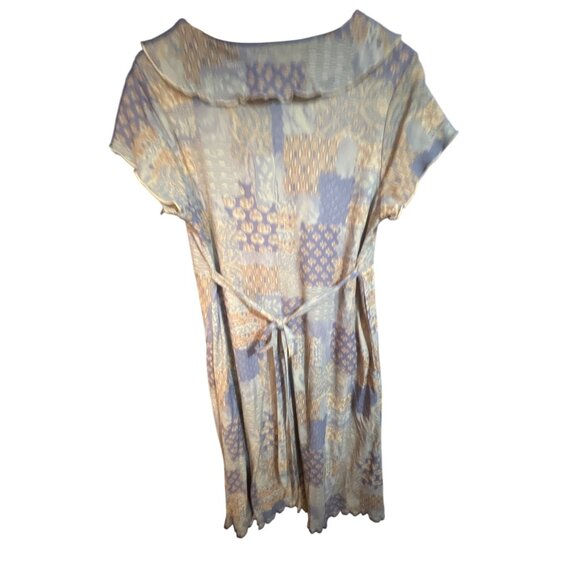 Vintage Faded Glory Womens Nylon/Polyester Short Sleeve V-Neck Patterned Dress S - Picture 2 of 5